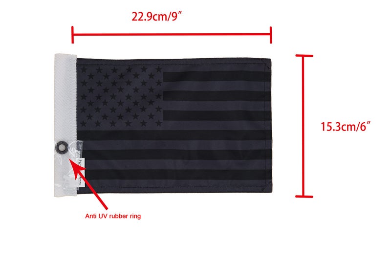 Hot Rides Durable Sleeve Boat Car Motorcycle Flag For Car and Boat USA Black 6 x 9 Inch - Image 3